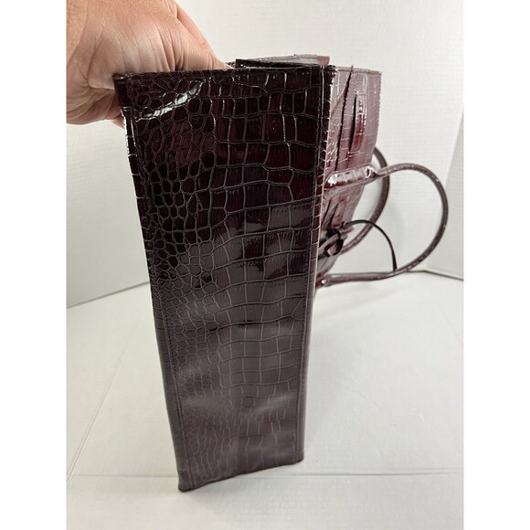 Jessica Simpson Dark Red Faux Snake Skin Tote - Picture 12 of 16